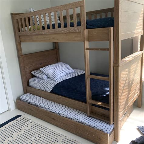 The Belden Loft Bed offers plenty of room below the upper bunk for playing, reading and more. . Pottery barn bunk bed